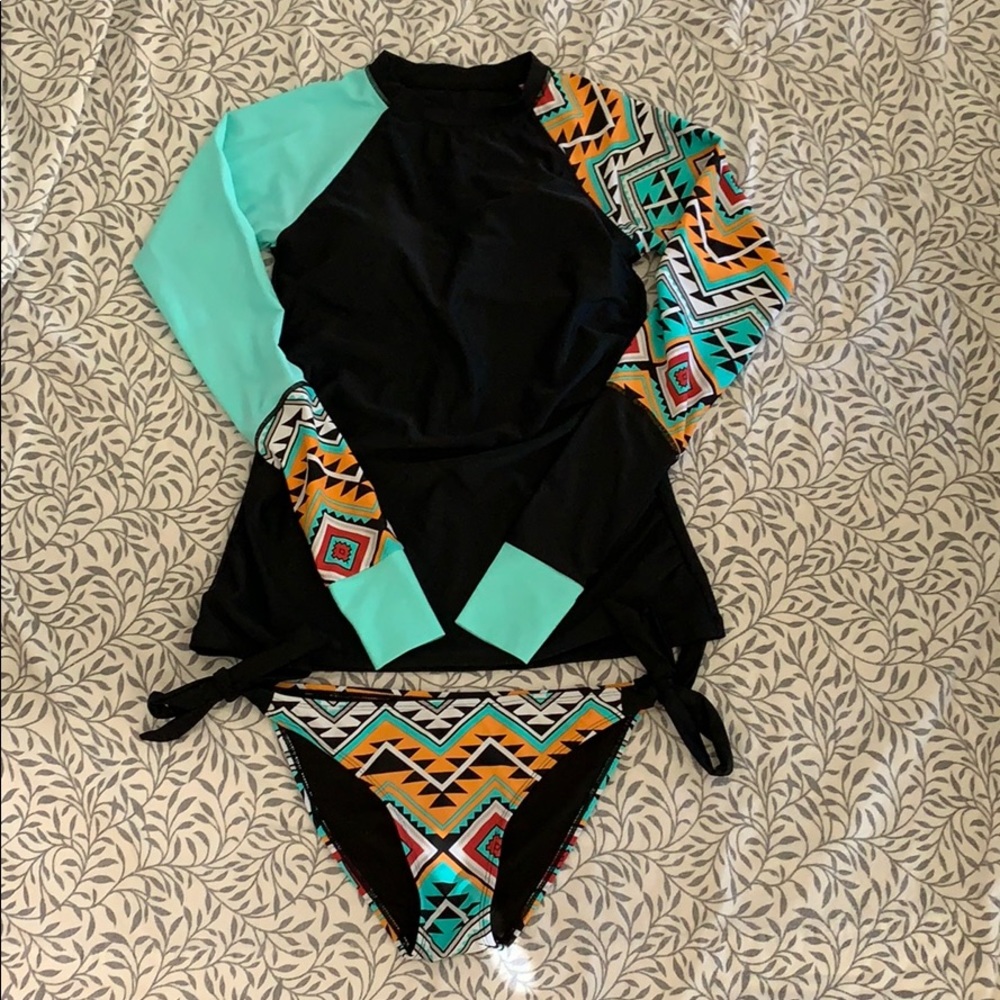 Rash guard swim suit